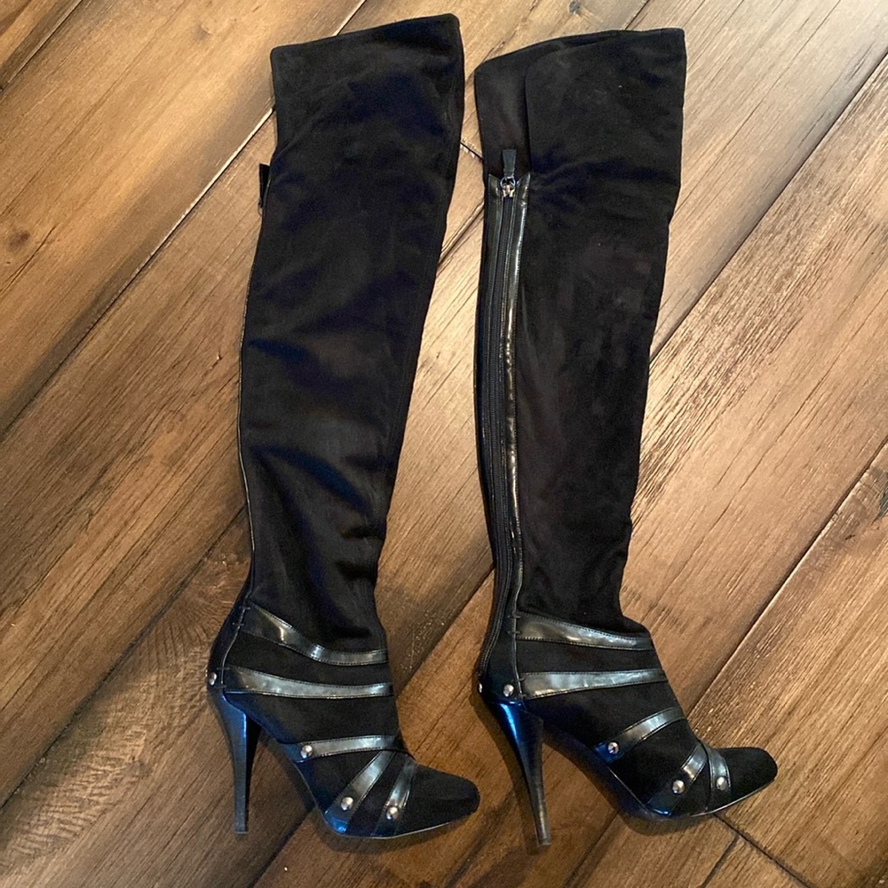 Y2K***Guess Over-The-Knee Boot Skinny Faux Suede 6